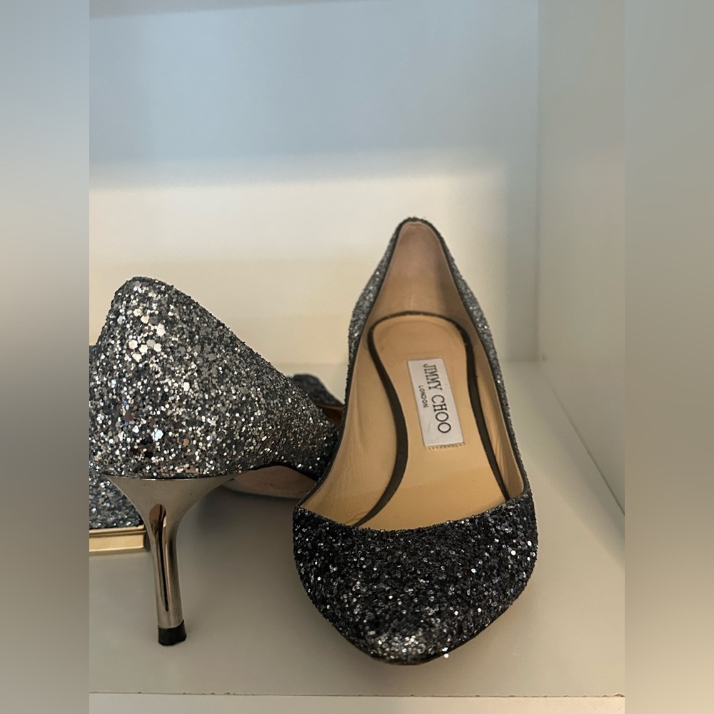 Jimmy Choo Romy 60 navy and silver